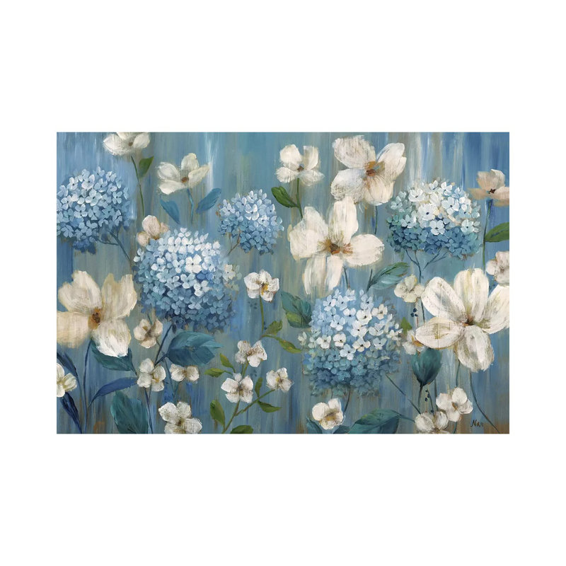 «Very Berry Blues» par Nan - reproduction d'art, H 18 po x l 26 po x P 1,5 po, Toile tendue, Pas de tapis