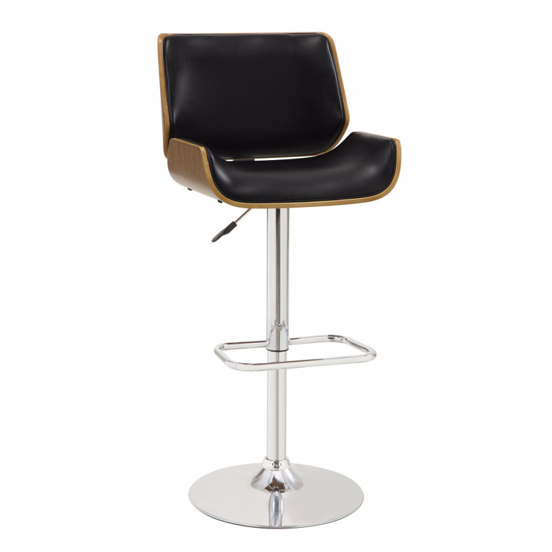 Dylan Swivel Upholstered Adjustable Height Counter Stool with Metal Frame, Black
