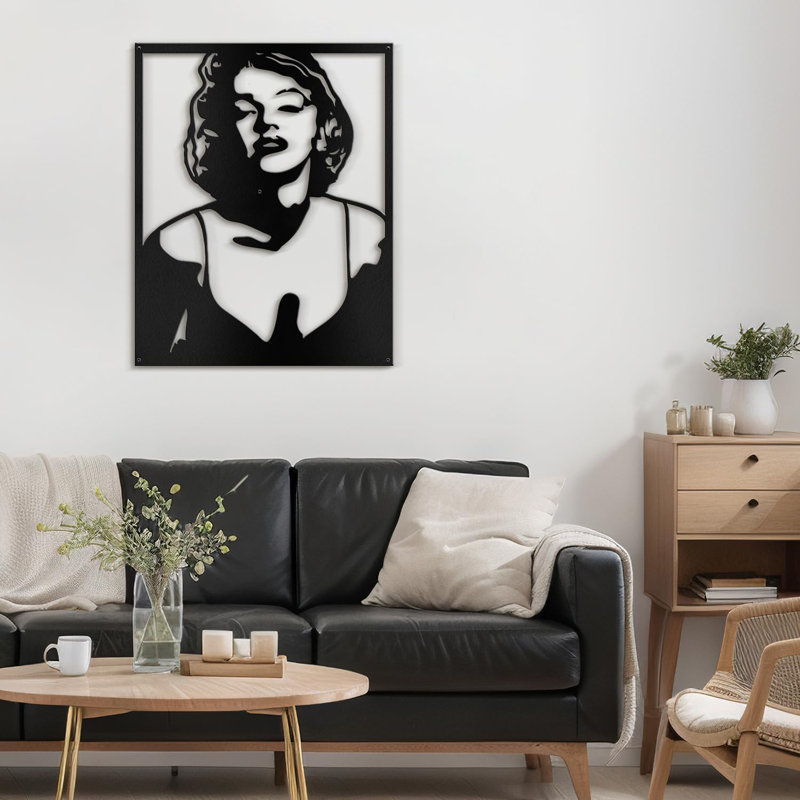 Décoration murale en métal, H 30 po x l 20 po x P 0,05 po, Noir