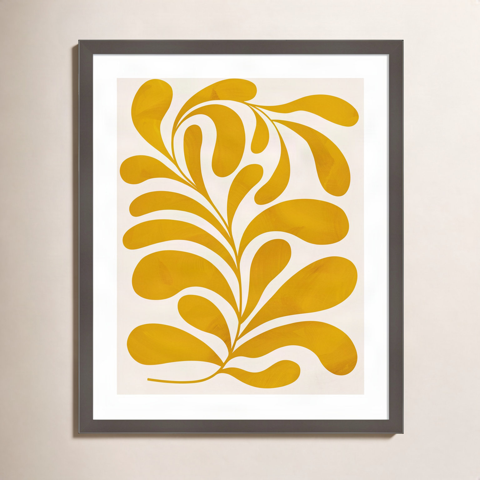 Lomi "Goldenrod II" Print by Grace Popp, 25" H x 21" W x 1" D, Gray