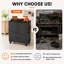 Coffre à outils roulant 34,3 po avec 6 tiroirs, organisateur d'armoire de garage mobile, armoire de rangement tous les tiroirs en métal pour les petites pièces et les outils, fabrication en acier robuste, noir