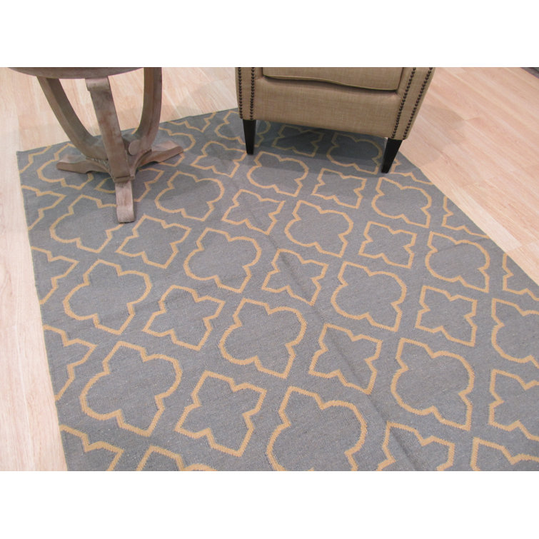 Durrant Blue Flatweave Wool Area Rug