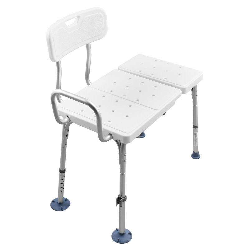 Tub Transfer Bench for Bathtub, 400 lbs Capacity Heavy Duty Shower Chair with Arm, Backrest and Curtain Slot, Height Adjustable Shower Bench Bath Seat for Adults, Seniors, Elderly and Disabled
