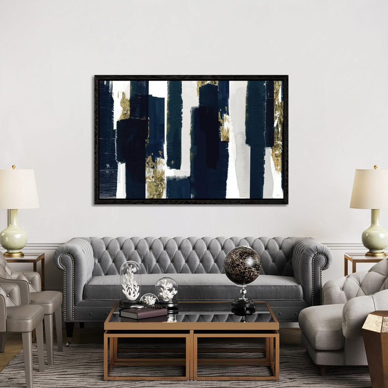 Brooklyn Walk 1 Piece Wall Art on Canvas, 101.6 cm H x 66.04 cm W x 4.445 cm D, Black Floater Framed