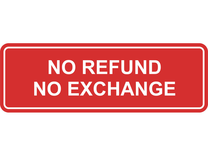 Signe standard sans remboursement ni échange (or noir) - grand, H 1 po x l 6 po x P 2 po, Rouge