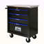 4 DRAWERS MULTIFUNCTIONAL TOOL CART WITH WHEELS-BLACK&BLUE