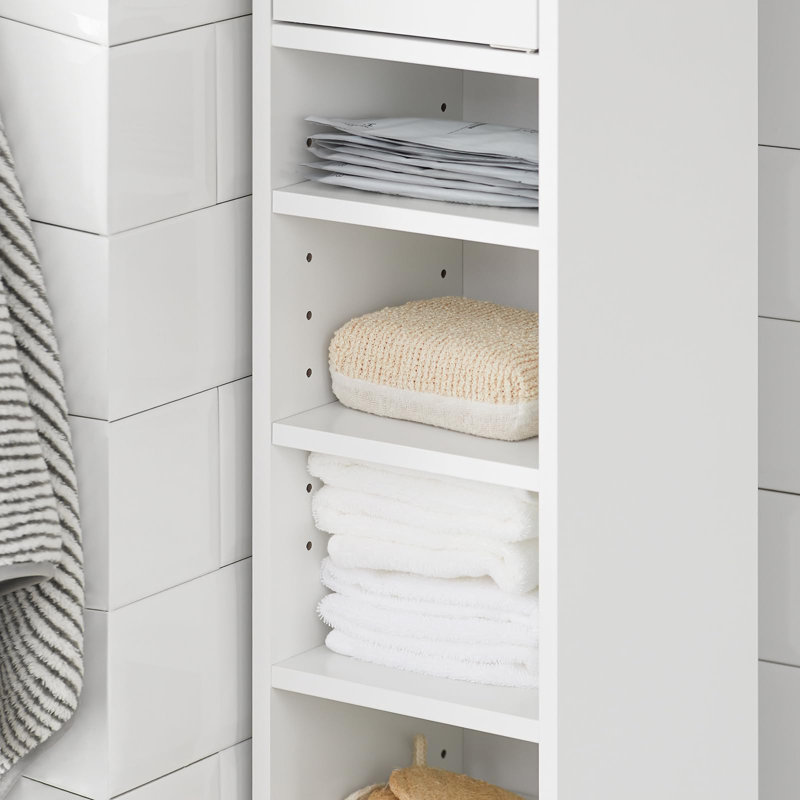 Munford Freestanding 20cm W Linen Cabinet, White