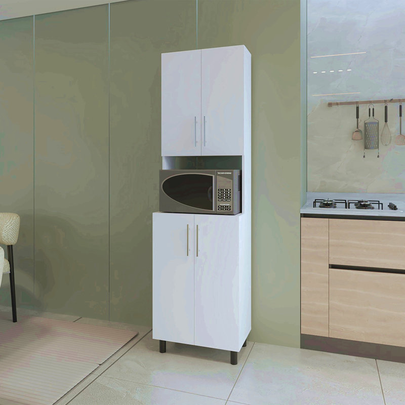 Garde-manger double avec rangement ouvert. Blanc