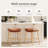 Stylish Counter Upholstered Bar Stool, Metal Frame with Wood Grain, Faux Leather Seat, Mid - Century Modern for Kitchen Island-114946126-118717165