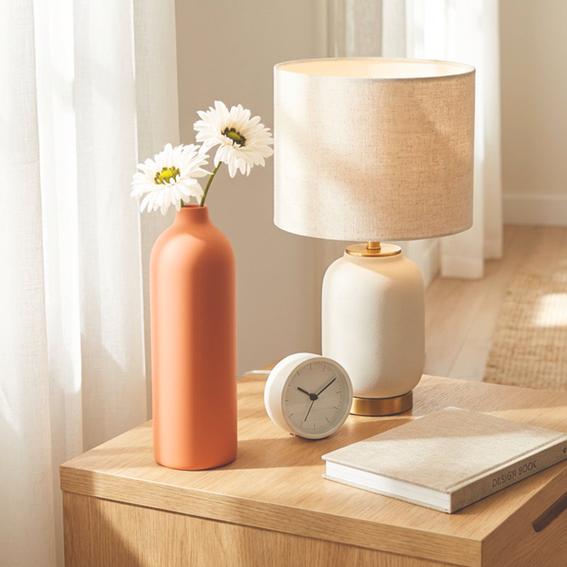Grand vase en céramique terre cuite fait à la main 11 "Marlow, H 11 po x l 3,5 po x P 3,5 po, Terracotta