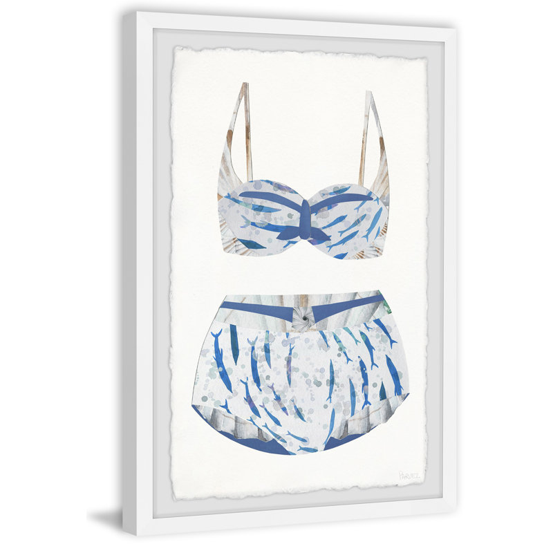 «Dolphin Swimsuit» par Parvez Taj - peinture encadrée, H 30 po x l 20 po x P 1,5 po