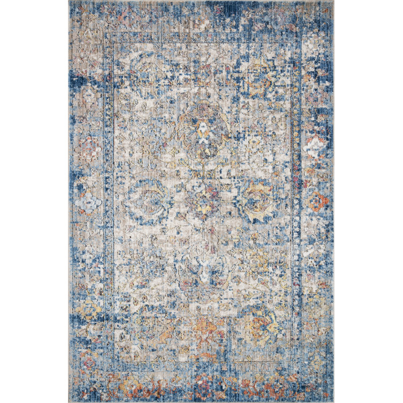 Tapis bleu Beauvonce, Rectangle 5 pi x 7 pi 6 po