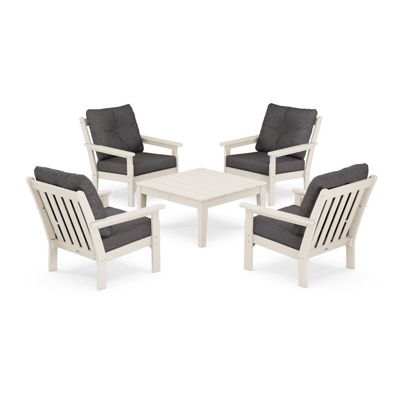 Ensemble de conversation à assise profonde 5 pièces Vineyard, Revolution® gris anthracite cendré, Sable