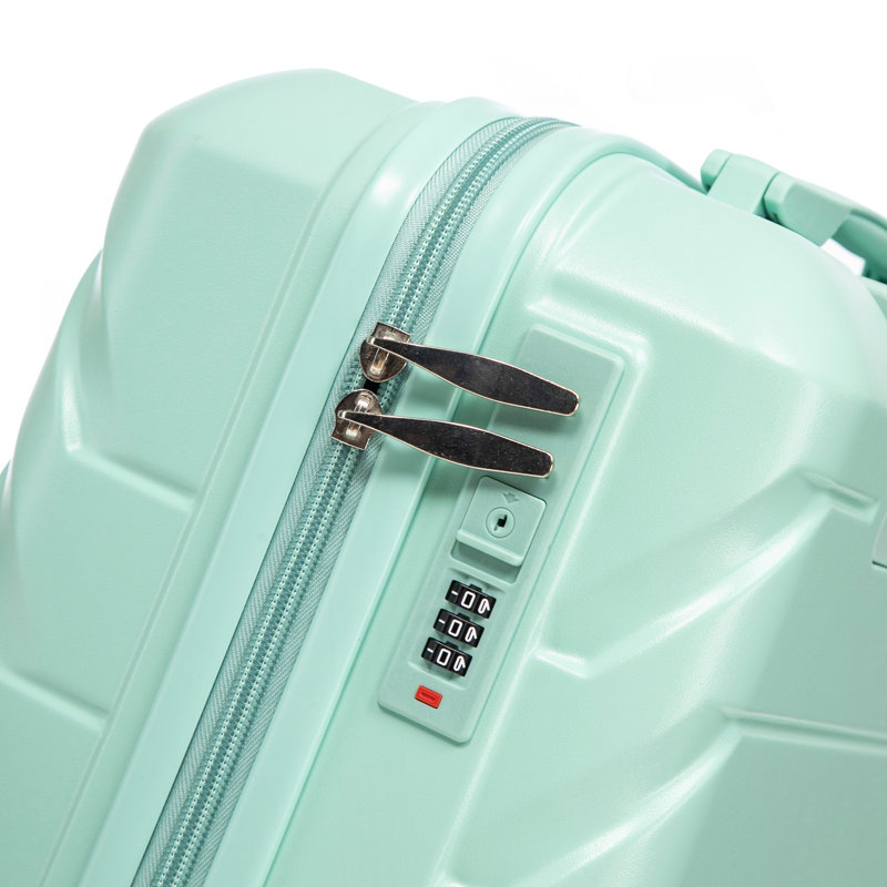 Bagage à carreaux rigides en ABS 20 pouces - Surface résistante aux égratignures Quatre roues multidirectionnelles, avec serrure à combinaison. (Vert menthe)