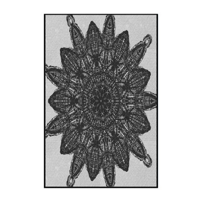 Tapis noir/gris tissé à la machine