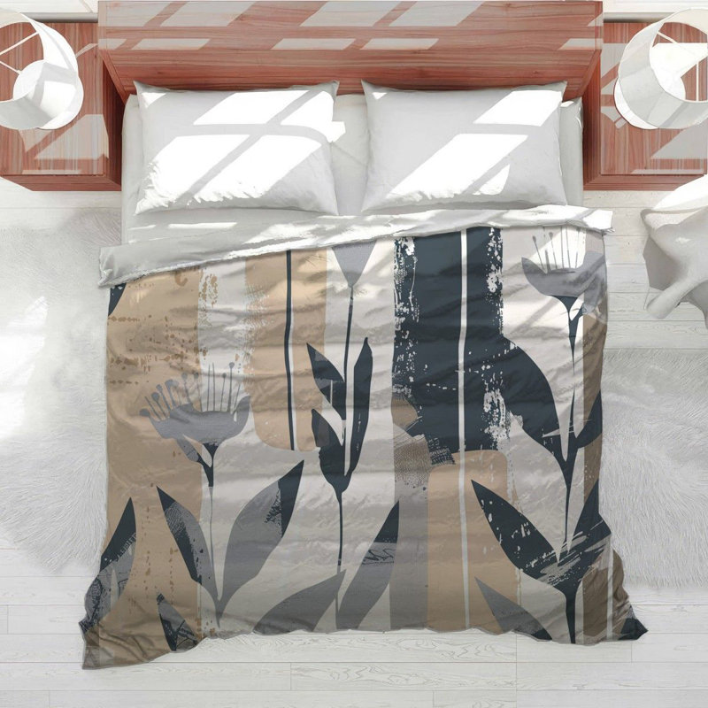 Literie en peluche à la mode, Édredon simple, Beige / Gris / blanc
