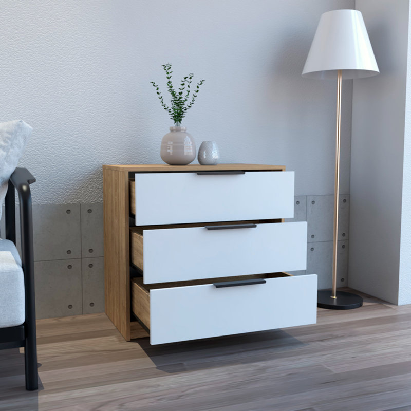 Commode 3 tiroirs Anayelly, Naturel