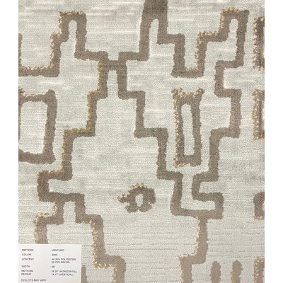 Venturo Geometric Cut Velvet Upholstery Fabric