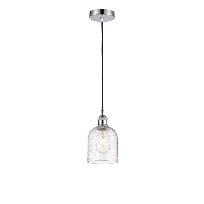 Edison Anacaren 1 Light 6" Cord Hung Pendant-616-G558, Seedy, Polished Chrome