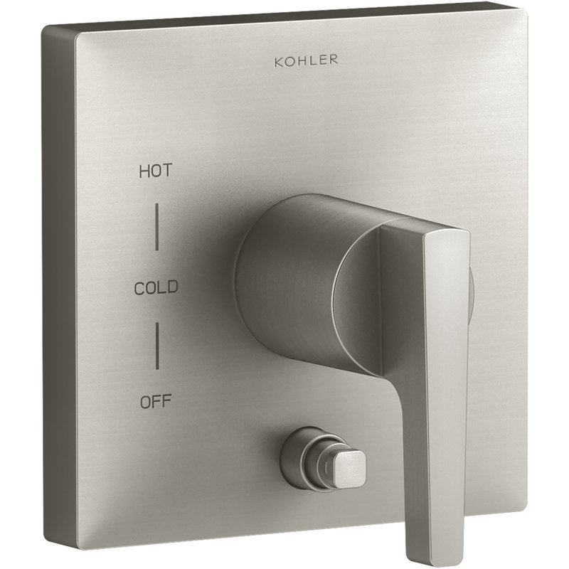 Honesty Valve Trim With Push-Button Diverter And Lever Handle For Rite-Temp(R) Pressure-Balancing Valve, Requires Valve
