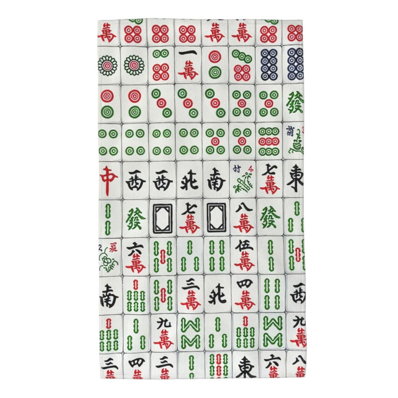 Serviette de plage en microfibre Mahjong Retro