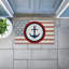 Tapis de porte d'extérieur imprimé drapeau nautique avec boussole, design par Kim Allen, 18 po x 30 po-120744876