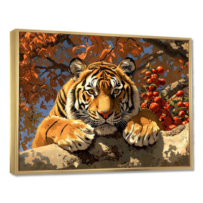 Portrait de tigre au soleil - impression d'art mural tigre