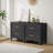 Metal Black 5 Drawer Nightstand-451969110