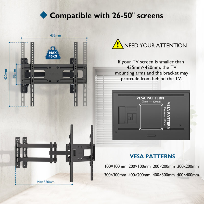 1Home Multi-Screen Single Screen Wall mount Electronic Mount