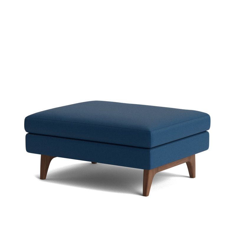 Tyler Ottoman, Leather - Deep Blue