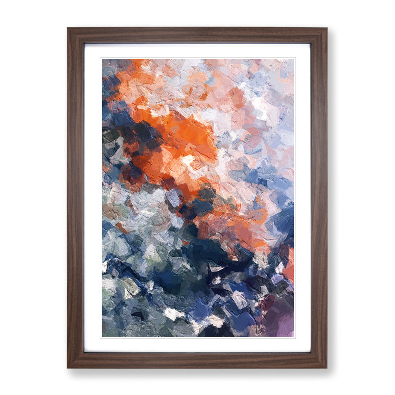 Our Theme Abstract - Framed Print, 64cm H x 46cm W x 2cm D, Walnut