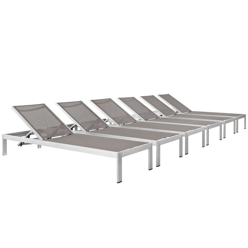 Shore Aluminum Outdoor Chaise, Gray