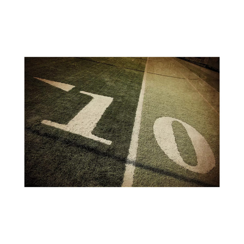 Football 10-Yd Line - Print on Canvas, 30.48 cm H x 45.72 cm W, Wrapped Canvas