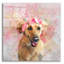 Art mural en verre épique «Flower Crown Labrador Retriever 3» par Furbaby Affiliates-297758373