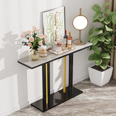 Jermani 46.4 " W Stone Top Console Table