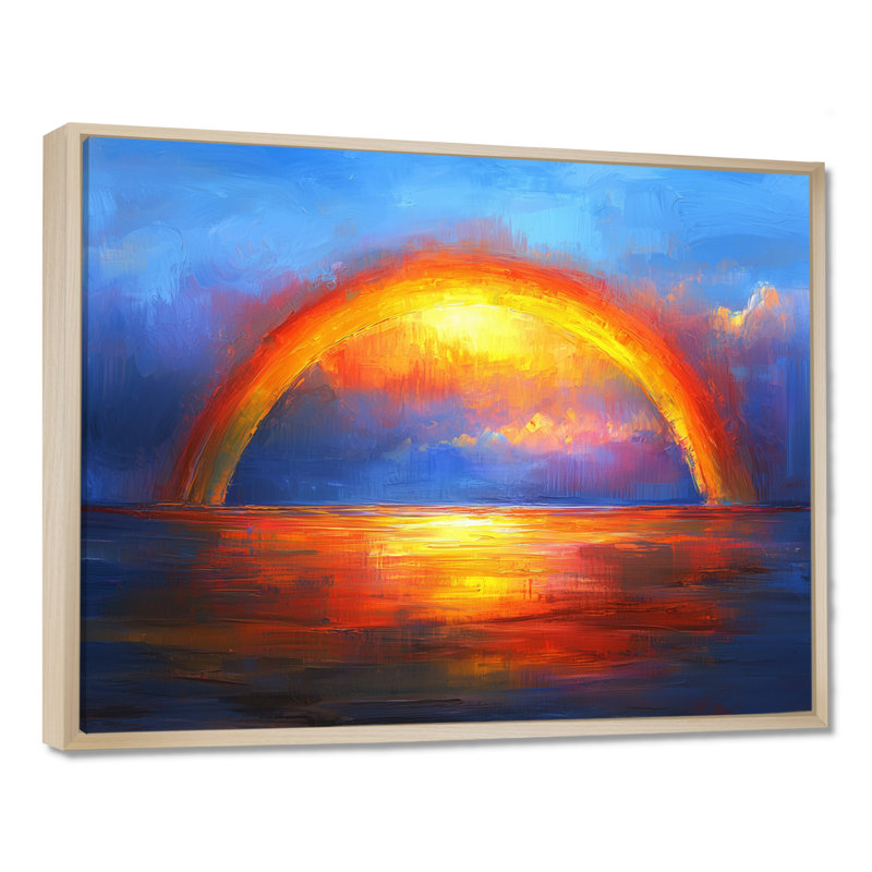 Rainbow After A Stormy Night I - Rainbow Wall Art, H 12 po x l 20 po, Cadre crème crème