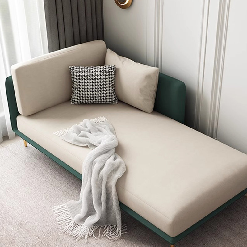 Chaise longue rembourrée spacieuse, Accoudoir à gauche (vu de face), Vert