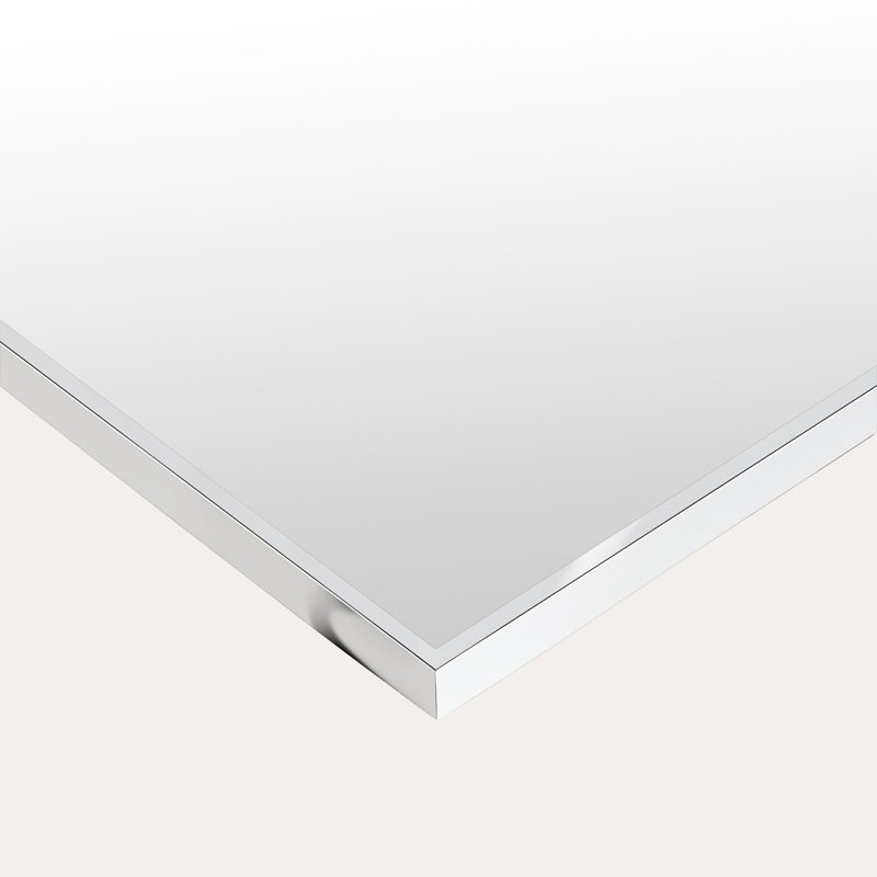 Miroir de salle de bain carré Lilian, miroir mural carré en nickel poli, 40 x 40 pouces, miroir carré en nickel poli pour salle de bain