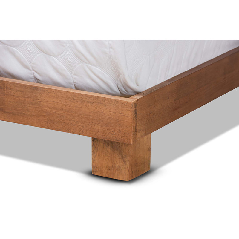 Poitra Ash Walnut Finish Platform Bed in King Size, 32.4'' H X 79.7'' W X 85.7'' L, King