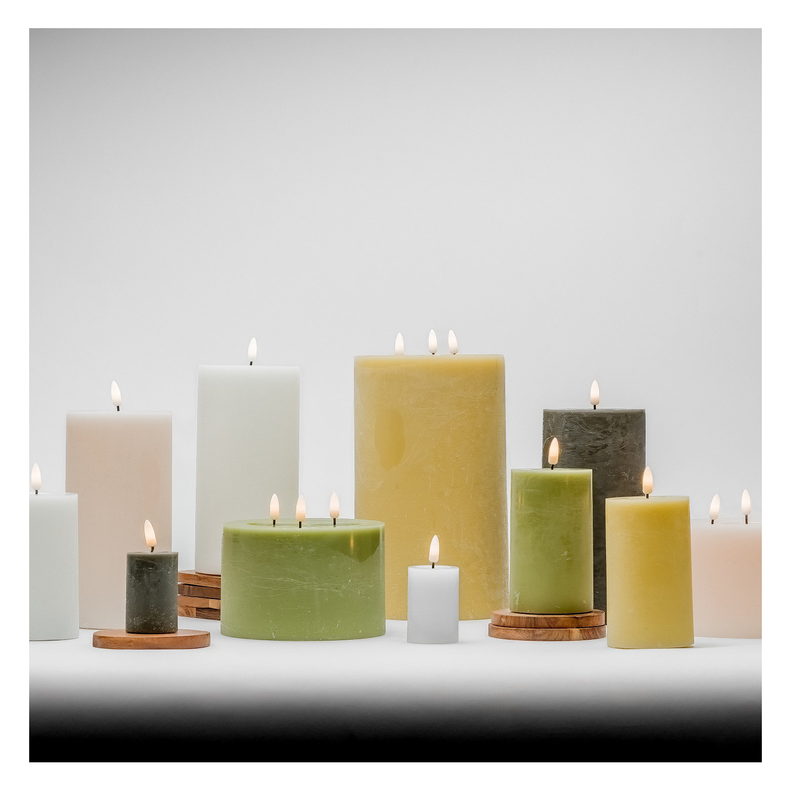 Large Flameless Pillar Candle, Black
