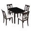 Ensemble de table de salle à manger 3 pièces en bois à abattant, 1 table pliante extensible, 2 chaises rembourrées, ensemble de salle à manger pour 2 personnes, peu encombrant, appartements, cuisine, brun foncé-1025439087-1025439086