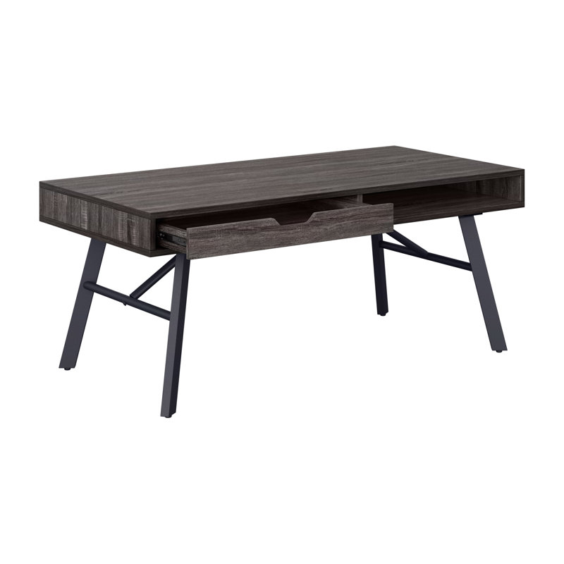 Table basse à 4 pieds avec rangement Chrisander, gris
