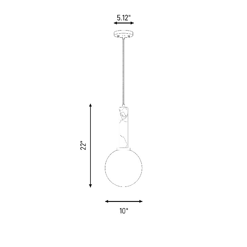 Luminaire suspendu 1 lumière Roumanie, Blanc/laiton
