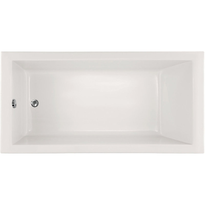 Baignoire de trempage encastrée 72 po x 36 po Designer Lacey, Blanc, Nickel satiné