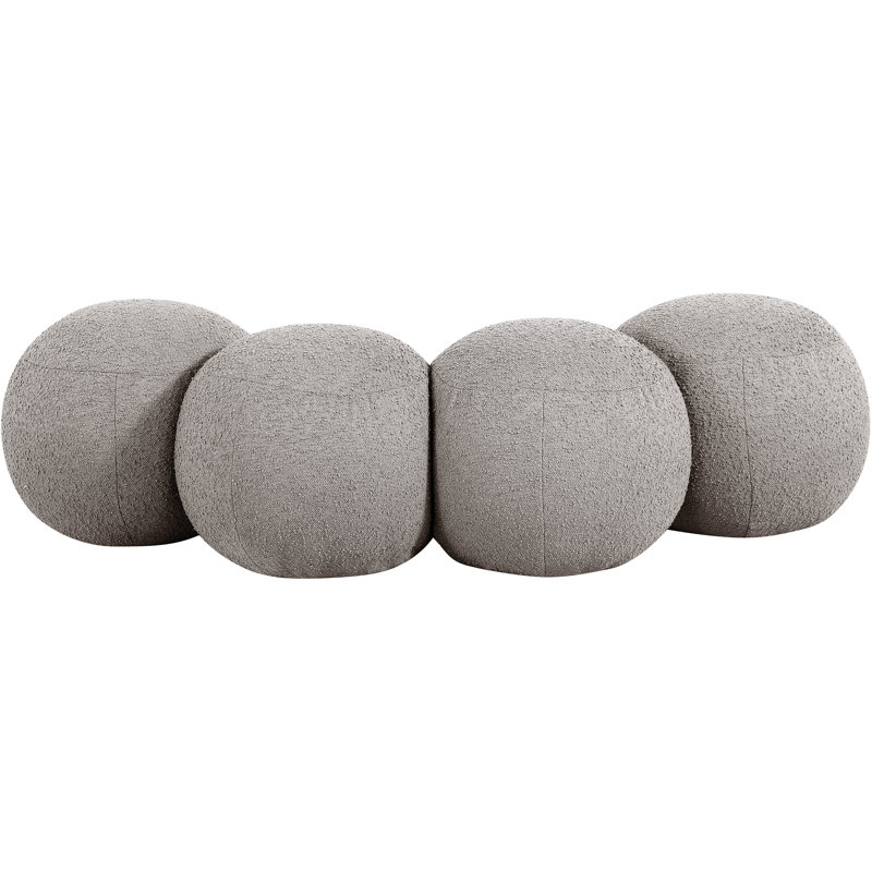 Apollo Boucle Fabric Bench, 18" H x 65" W x 31" D, Taupe Boucle Fabric