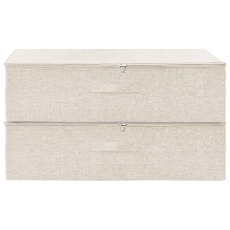 Boîtes de rangement vidaXL en tissu 27,6 x 15,7 x 7,1 po, Blanc