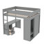 Lit mezzanine double avec bureau intégré Haldas par Harriet Bee-1158360866
