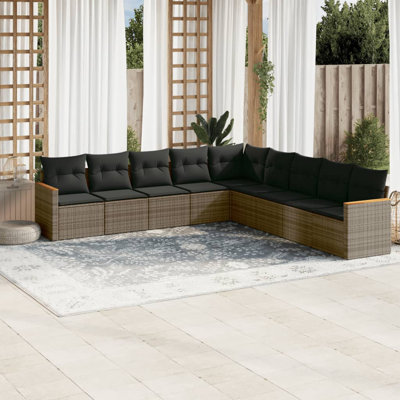 Grand canapé modulaire en rotin PE Vidaxl