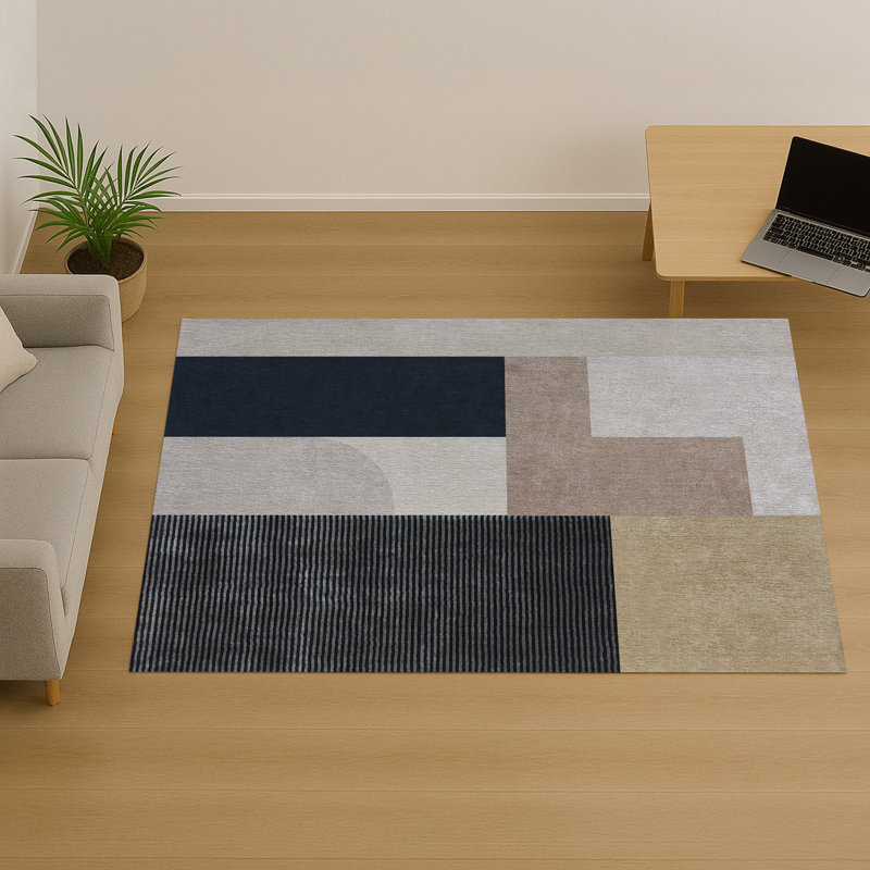 Geometric Shapes Area Rug, Runner 70 x 140 cm