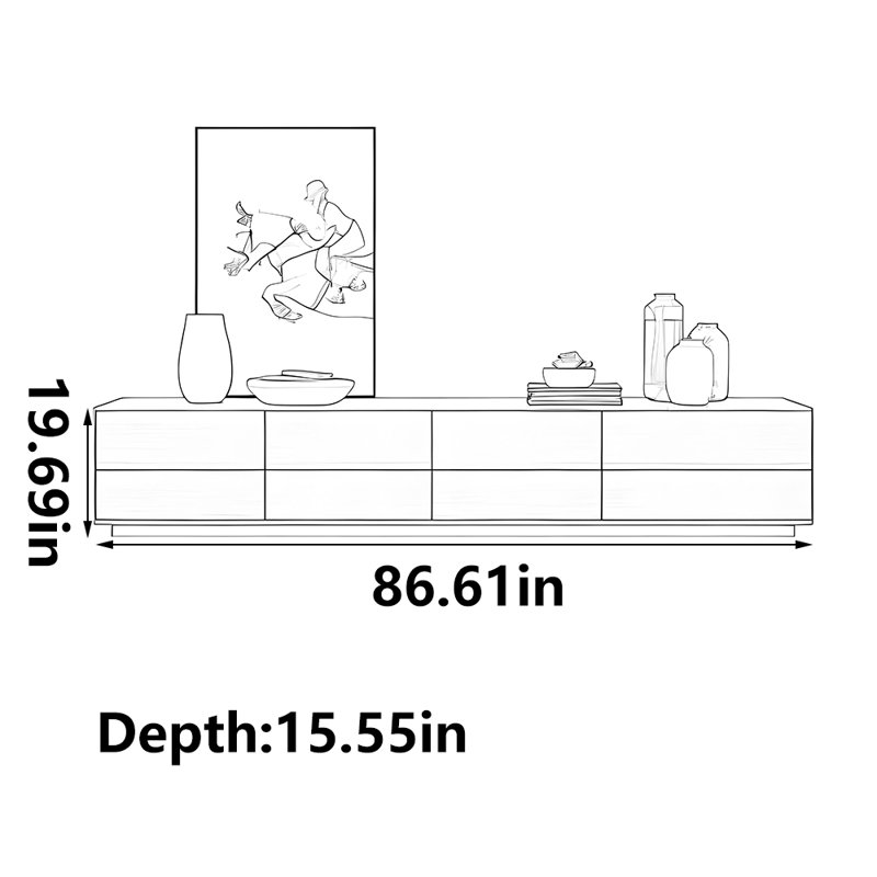 All solid wood storage TV cabinet